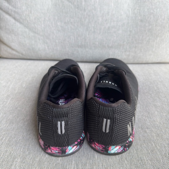 NOBULL Black Training Shoes with Pink & Teal Floral Sole - Picture 3 of 5